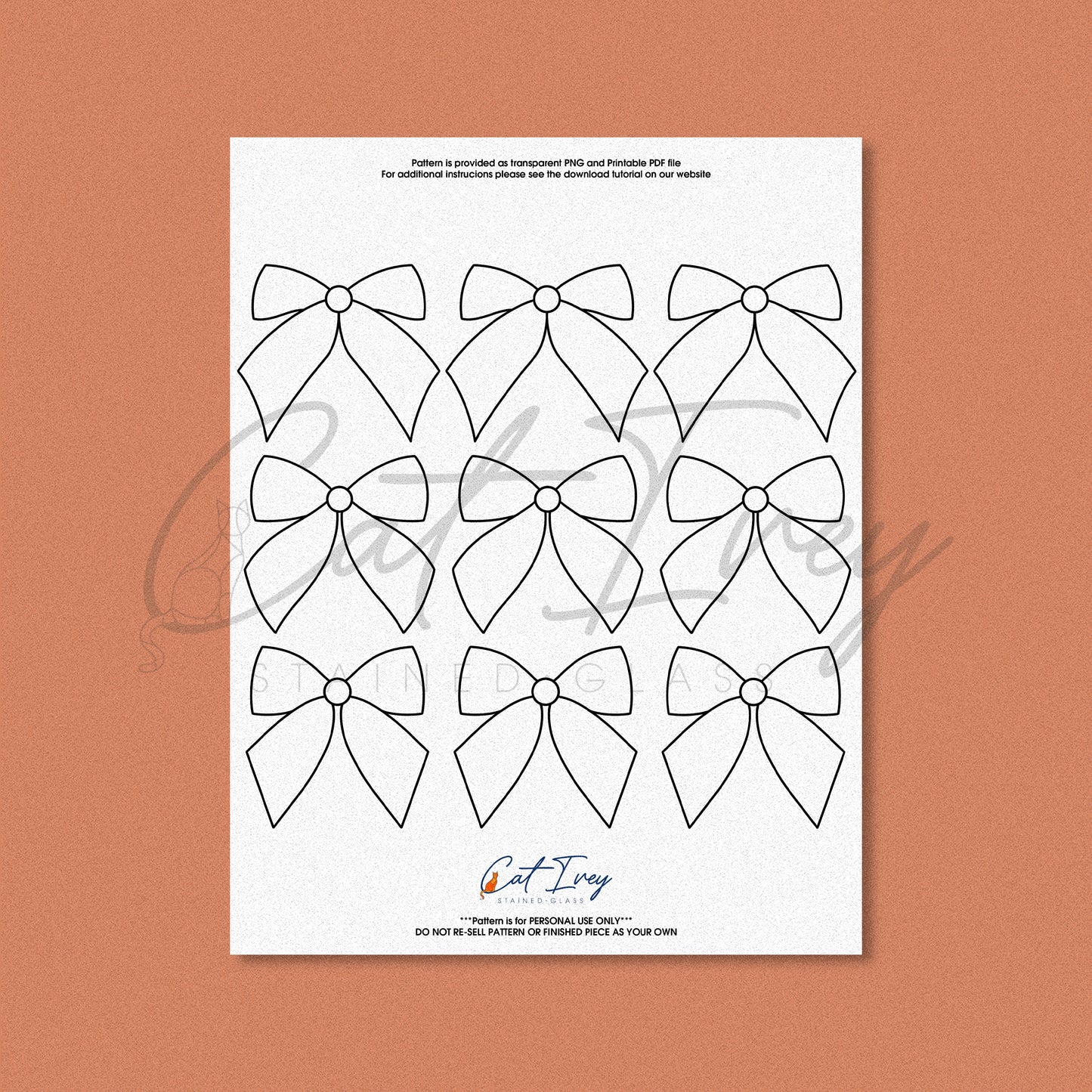 Ribbons Stained Glass Pattern Digital Download