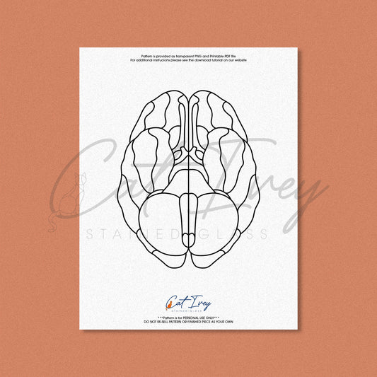 Bottom Brain Stained Glass Pattern Digital Download