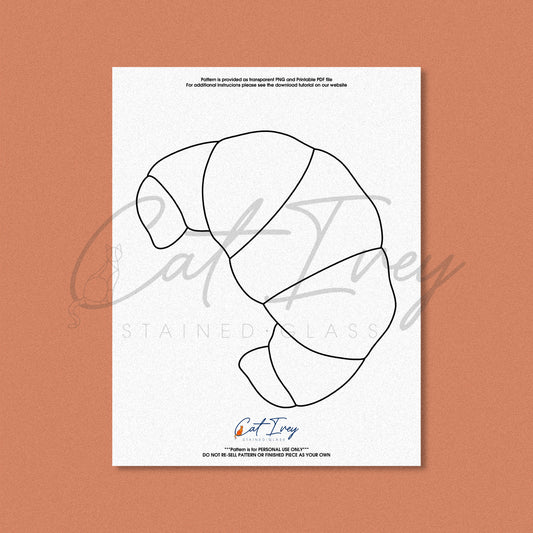 Croissant Stained Glass Pattern Digital Download
