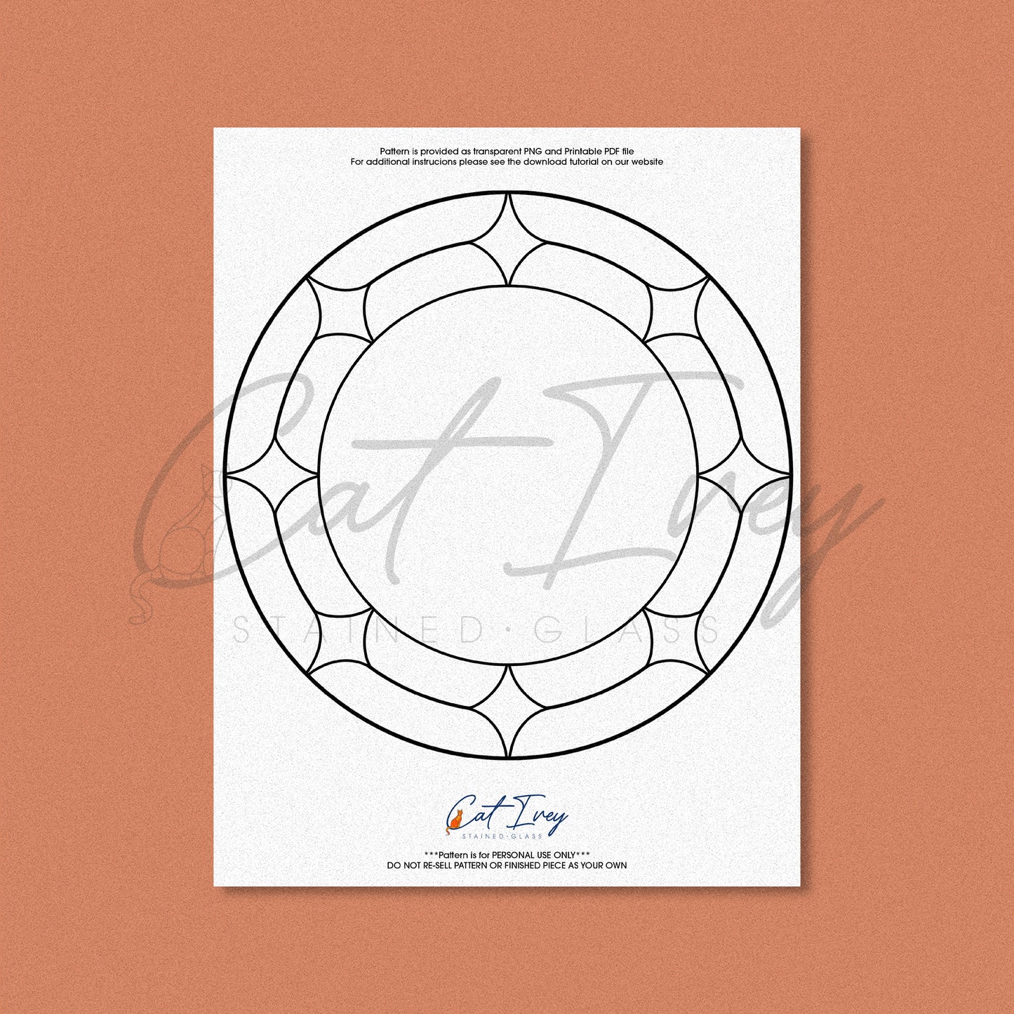 8in Mirror Glass Pattern Digital Download
