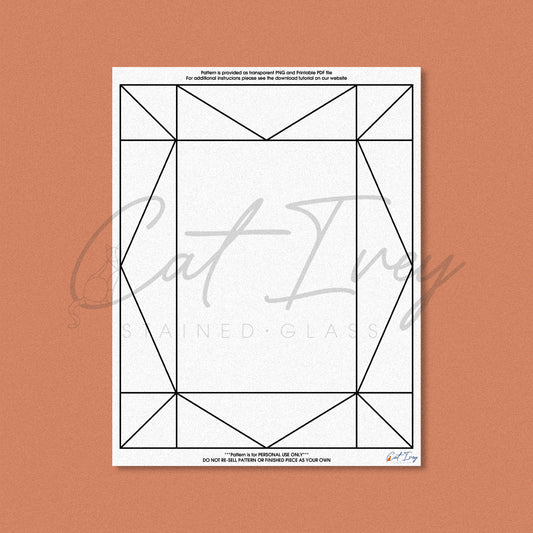 5x7 Photo Frame Stained Glass Pattern Digital Download